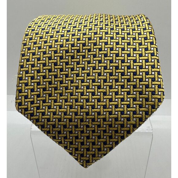 Brooks Basic Yellow Gold Pattern Neck Tie - Picture 1 of 4